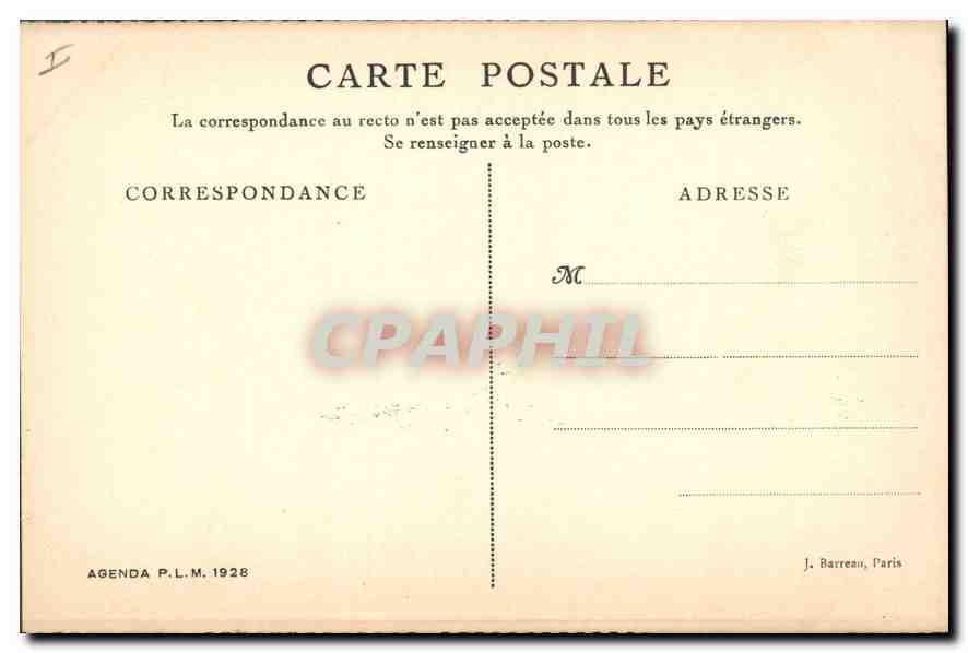 Arles — Cloître Saint-Trophime — Agenda P.L.M. 1928 — Verso
