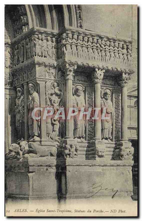 Arles — Kirche Saint-Trophime, Statuen des Portals — ND Phot.