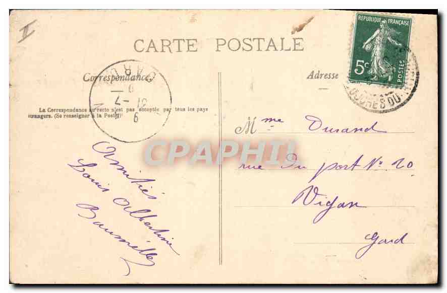 Arles — Allée des Aliscamps — Tombeau des Consuls — Collection J. Poirey — Verso