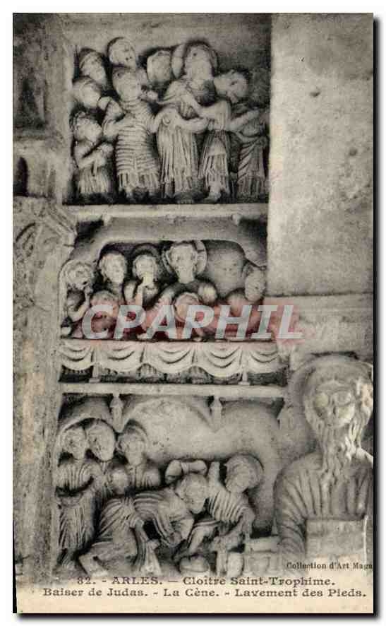 CPA Arles Cloitre Saint Trophime Baiser de Judas La Cene Lavement des Pieds 