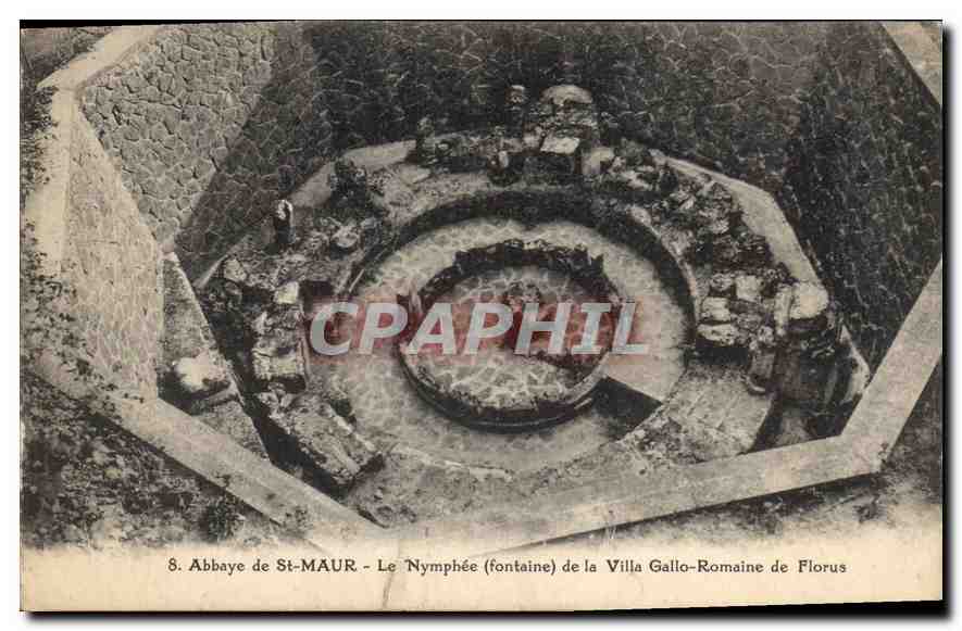 CPA Abbaye de St Maur Le Nymphee fontaine de la Villa Gallo Romaine de Florus 