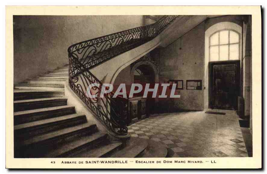 CPA Abbaye de Saint Wandrille Escalier de Dom Marc Rivard 