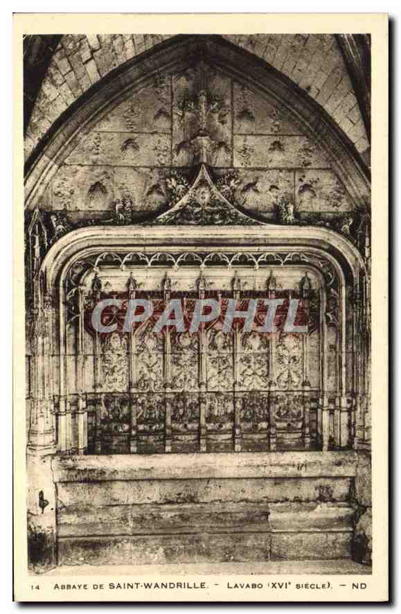 CPA Abbaye de Saint Wandrille Lavabo XVI siecle 
