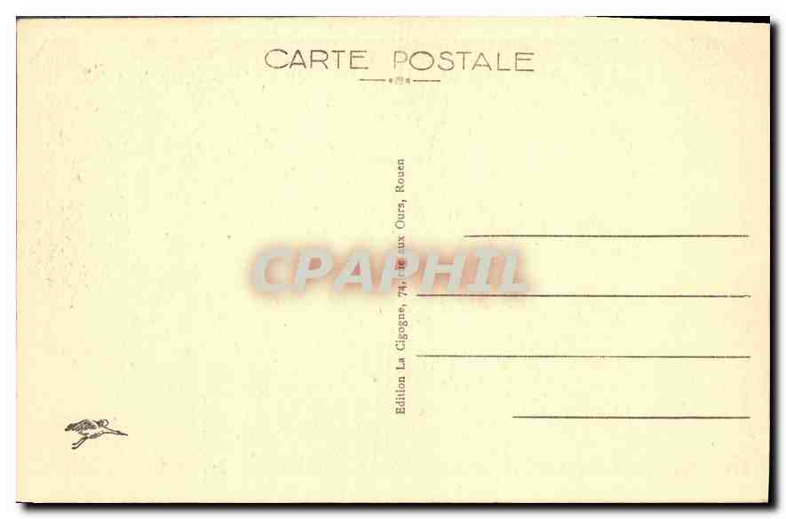 CPA Abbaye de Saint Wandrille Dans le Cloitre ND de Fontanelle Vierge du XIV siecle Porte de la Vier — Rückseite