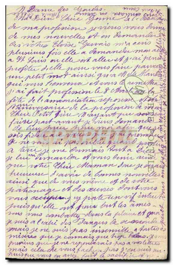 CPA Les Gardes M et L Choeur des Religieuses Cisterciennes  — Rückseite