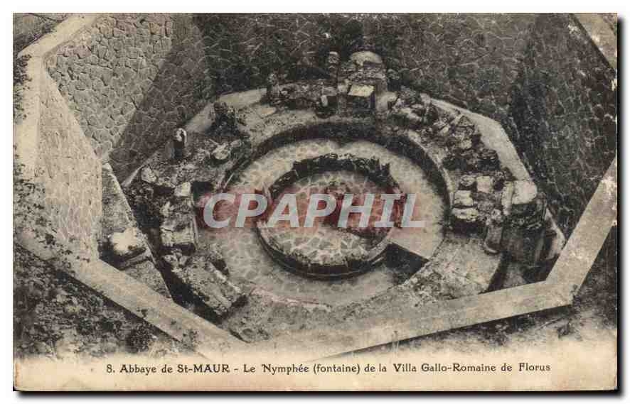 Abbaye de St-MAUR - Le Nymphée (fontaine) de la Villa Gallo-Romaine de Florus