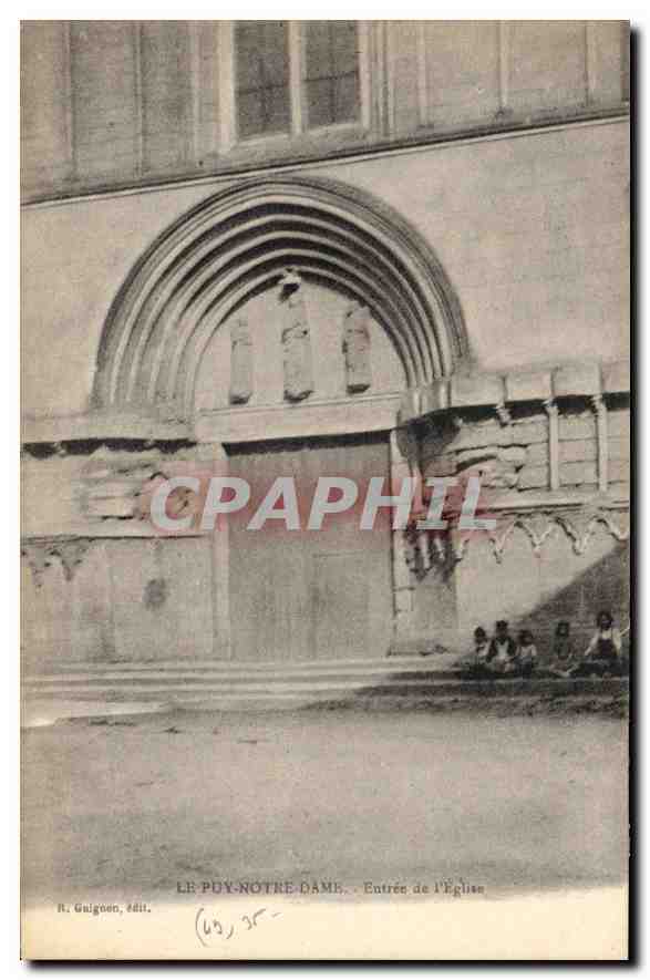 CPA Le Puy Notre Dame Entree de l'Eglise 