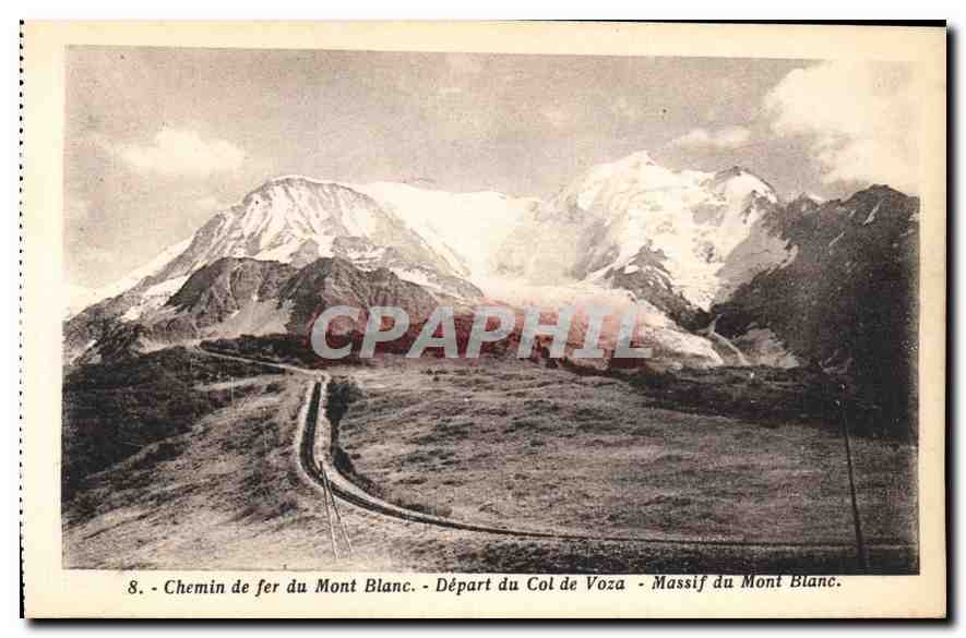 CPA Chemin de fer du Mont Blanc Depart du Col de Voza Massif du Mont Blanc