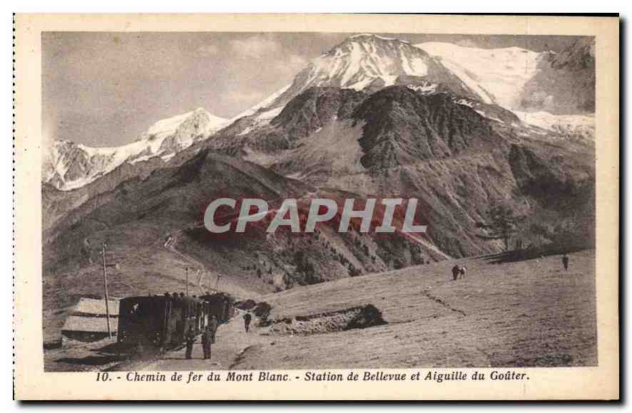 Chemin de fer du Mont Blanc — Station de Bellevue et Aiguille du Goûter — J. Rosnolbet, édit., Annecy (Ire-Savoie)