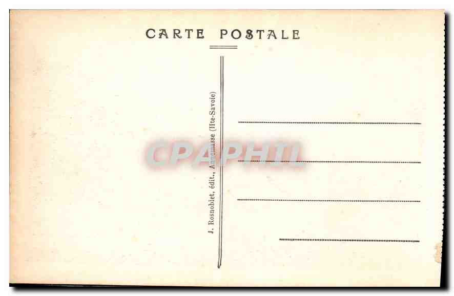 Chemin de fer du Mont Blanc — Station de Bellevue et Aiguille du Goûter — J. Rosnolbet, édit., Annecy (Ire-Savoie) — Rückseite