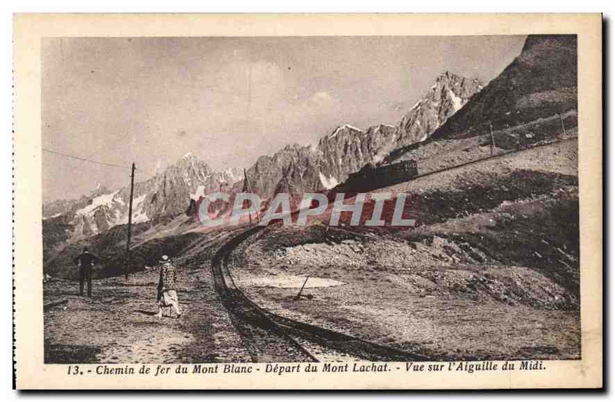 Chemin de fer du Mont Blanc - Départ du Mont Lachat - Vue sur l'Aiguille du Midi