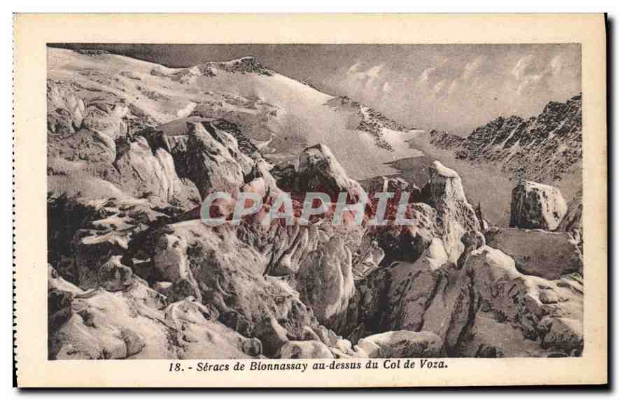 Séracs de Bionnassay au-dessus du Col de Voza — 18. — Éditeur J. Ronnhlet, Annemasse (Haute-Savoie)