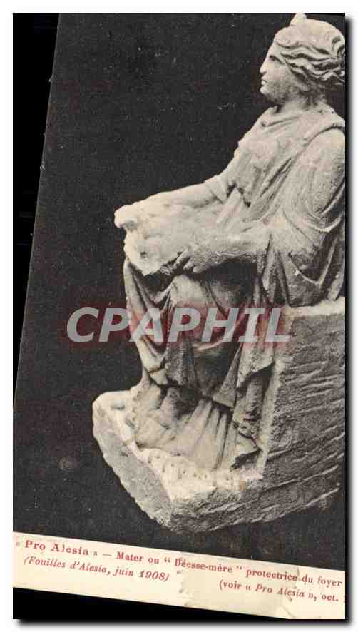 Statue de Pro Alesia — Mater ou « Déesse-mère » protectrice du foyer — Fouilles d'Alesia, juin 1908