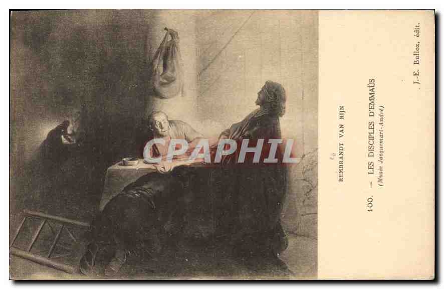 CPA Rembrandt Van Rijn Les Disciples D'Emmaus 
