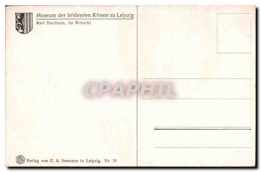 CPA Museum der bildenden Kunste zu Leipzeg  — Rückseite