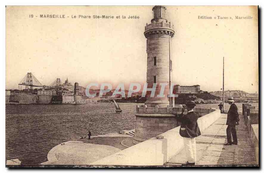 CPA Marseille Le Phare Ste Mairie et la Jetee 