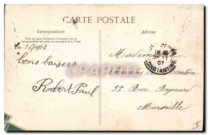 CPA Constantine Gorges du Rummel  — Rückseite