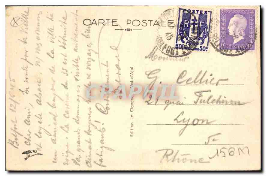 CPA Belfort Porte de Brisach Construite par Vauban  — Verso