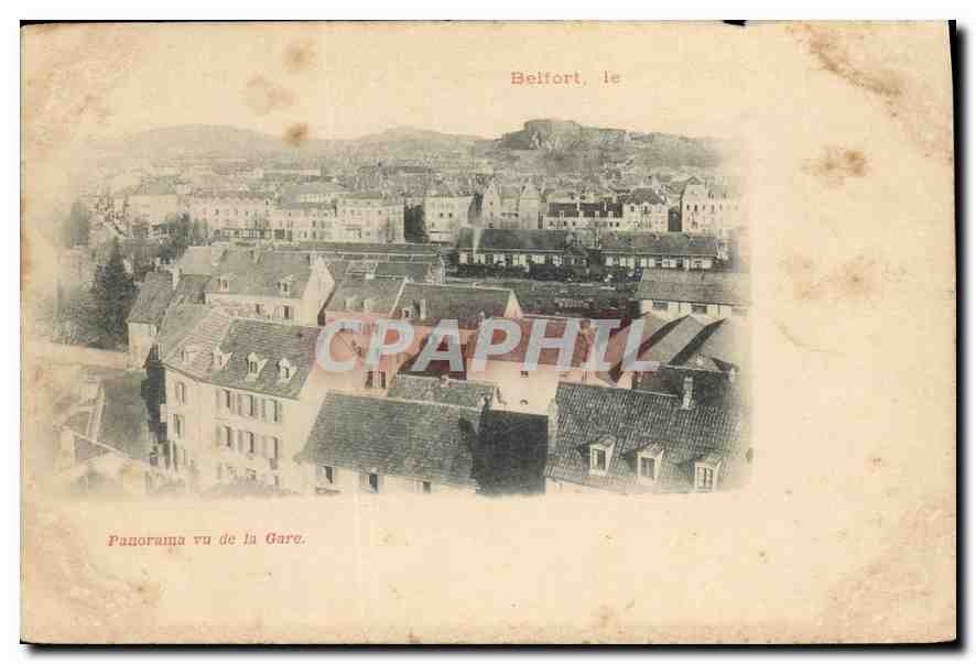 CPA Belfort Panoram vu de la Gare 