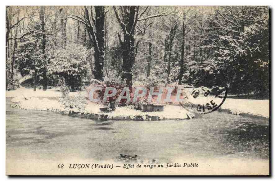 CPA Lucon Vendee Effet de neige au Jardin Public 