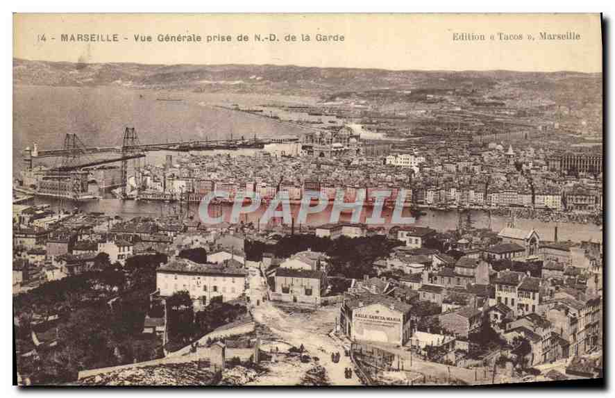 CPA Marseille Vue Generale prise de ND de la Garde 