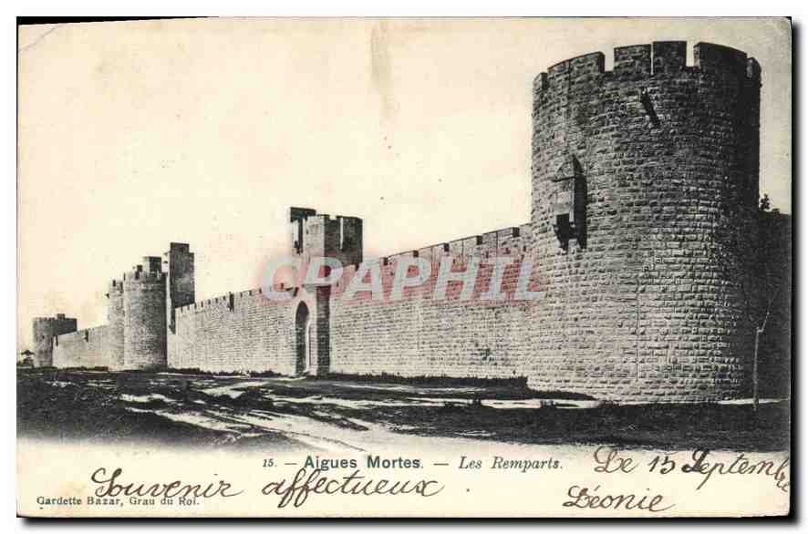 Aigues Mortes — Les Remparts — Gardette Bazar, Grav du Rol