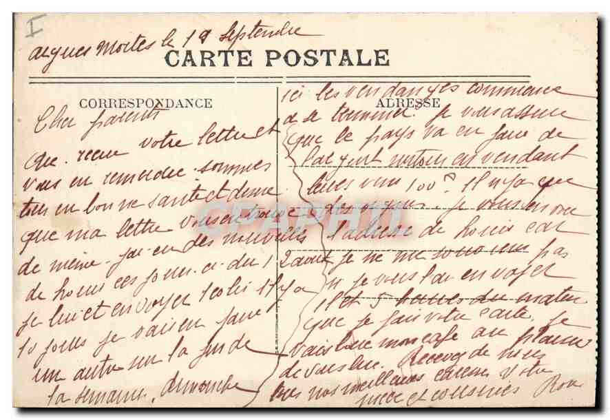 CPA Aigues Mortes La Tour de Constance et le quai  — Rückseite