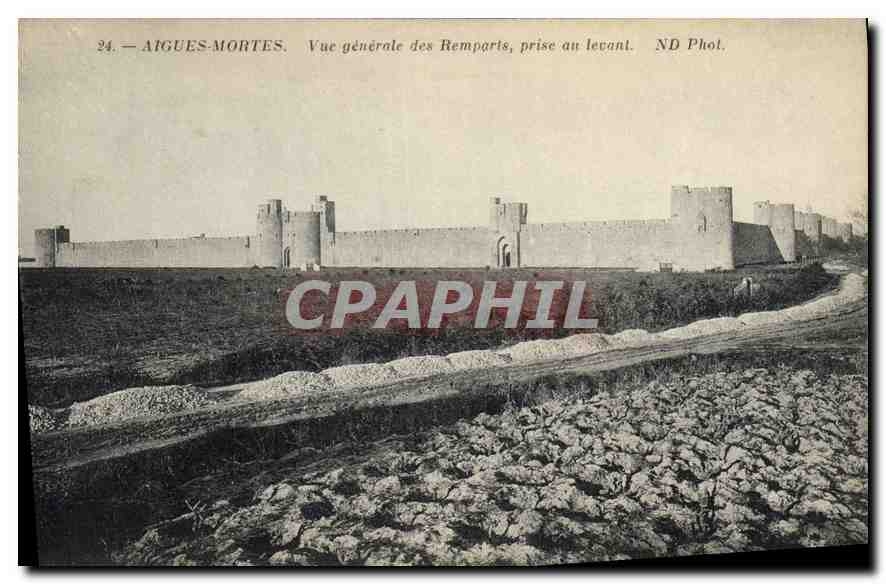CPA Aigues Mortes Vue generale des Remparts prise au levant 