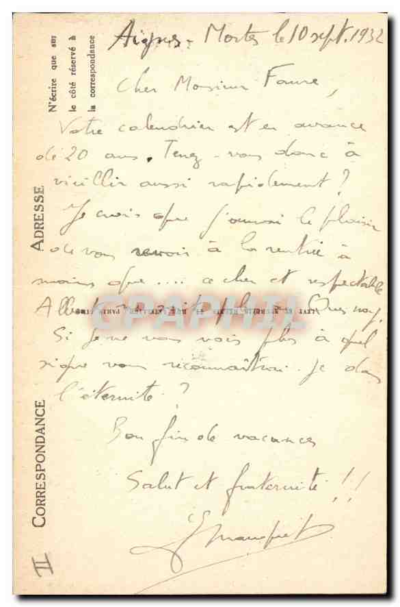 CPA Aigues Mortes Porte de la Gardette et la Tour de Constance  — Rückseite