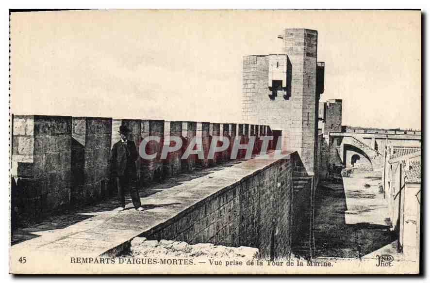 Remparts d'Aigues-Mortes — Vue prise de la Tour de la Marine — J. Rot, n°45