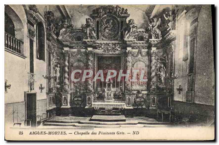 CPA Aigues Mortes Chapelle des Penitents Gris 