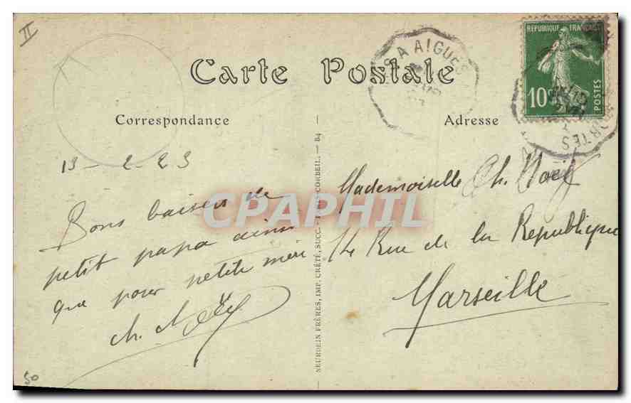 CPA Aigues Mortes La Salle des Prisonniers Huguenots Tour de Constance  — Rückseite