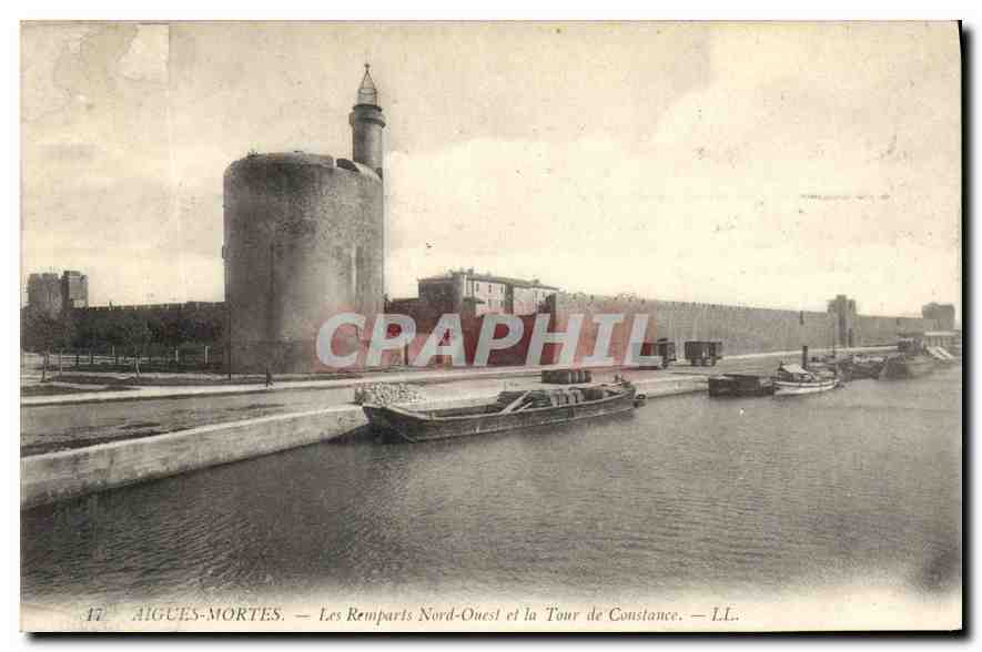 AIGUES-MORTES — Les Remparts Nord-Ouest et la Tour de Constance — I.L.