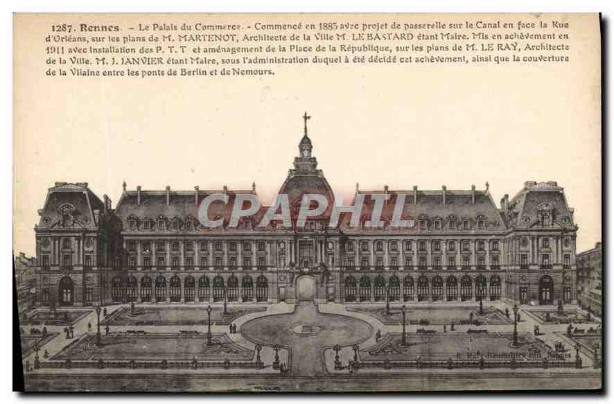 CPA Rennes Le Palais du Commerce Commence en 1885 