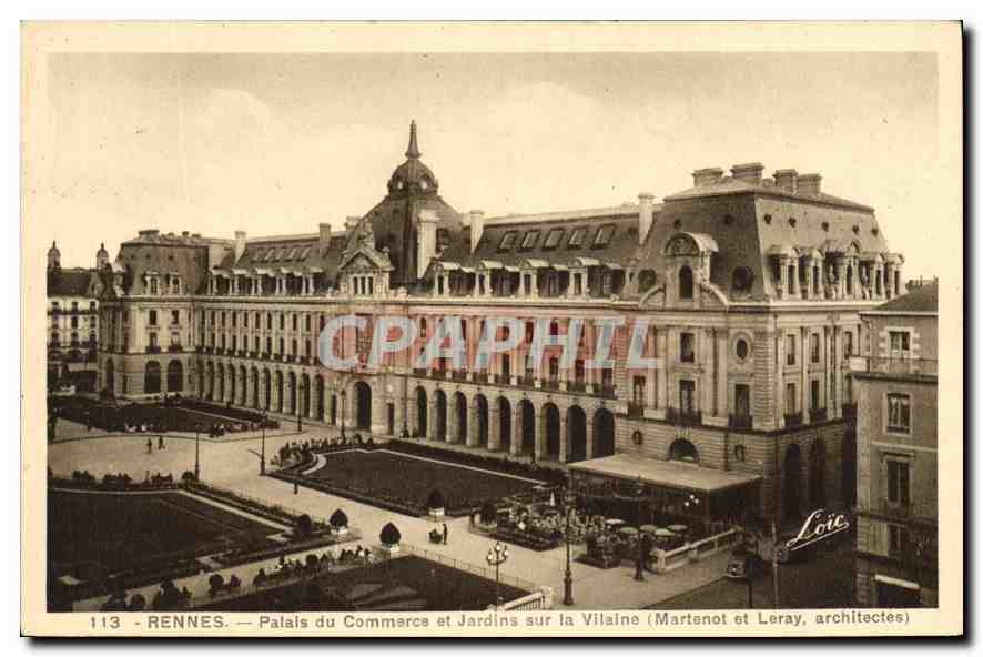 Rennes — Palais du Commerce et Jardins sur la Vilaine (Martenot et Leray, architectes)