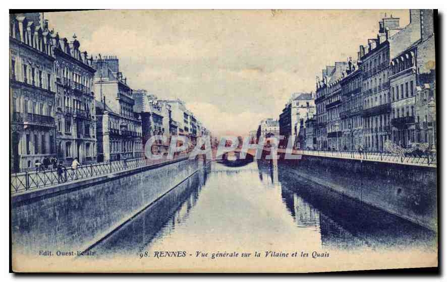 CPA Rennes Vue generale sur la Vitaine et les Quais 