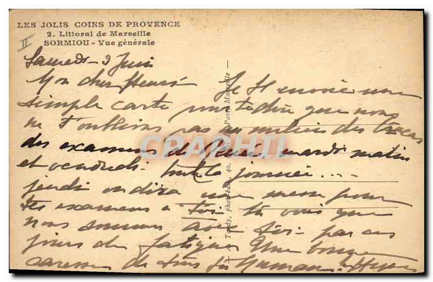 CPA Les Jolis Coins de Provence Littoral de Marseille Sormiou vue generale  — Verso