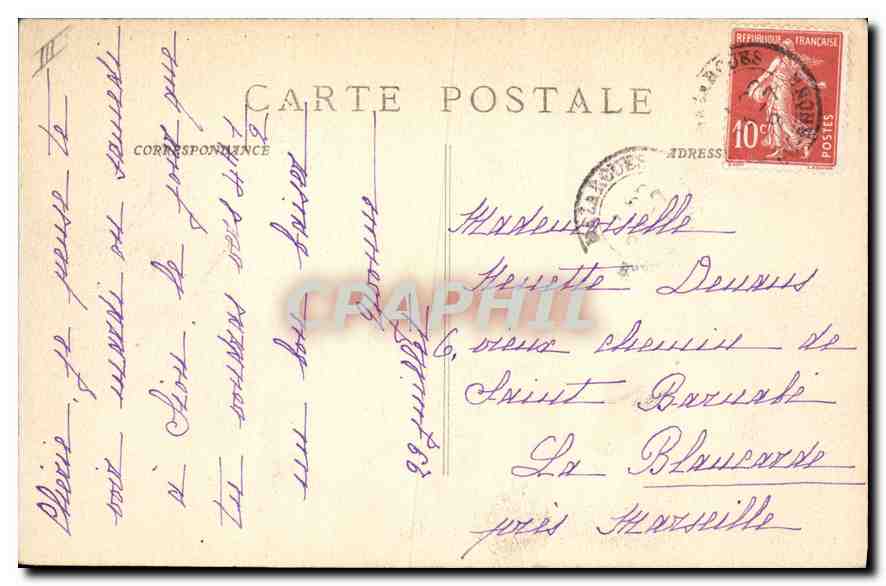 CPA Calanque et Bec de Sormiou  — Verso
