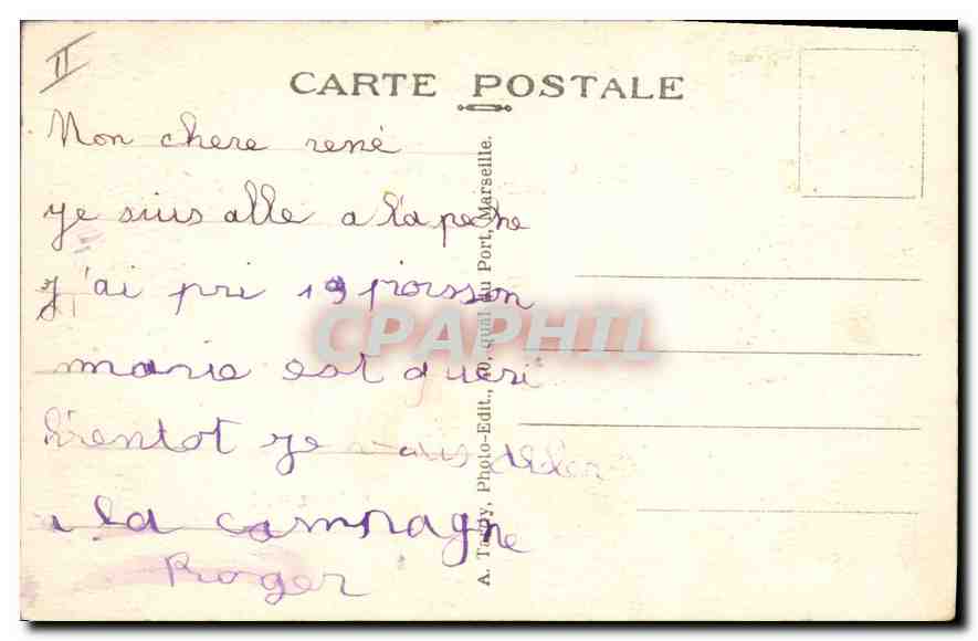 CPA Cassis sur Mer la Calanque de Port Miou  — Rückseite