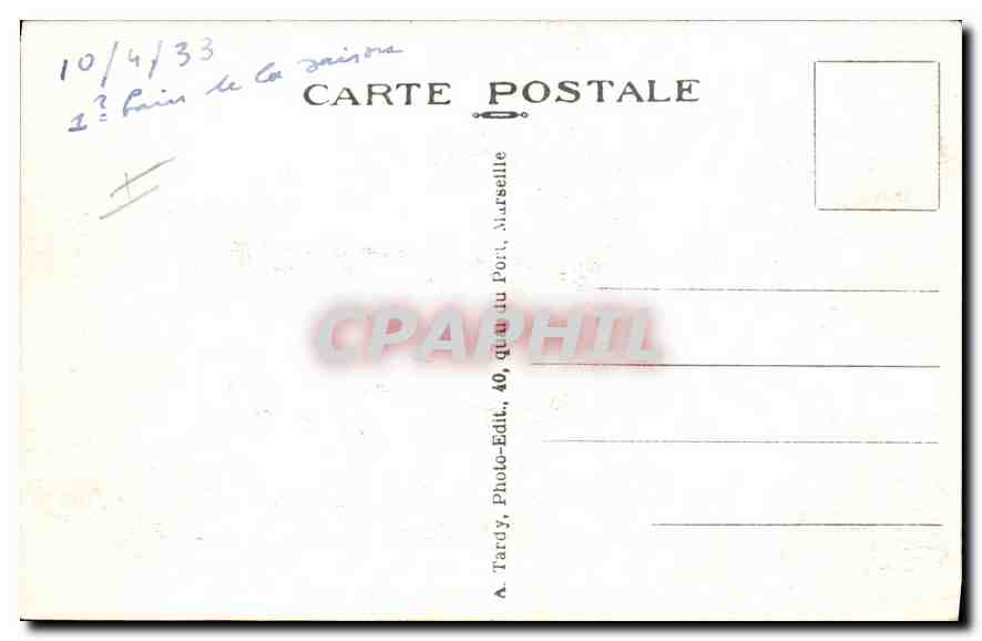 CPA Cassis sur Mer Calanque d'En Vau  — Rückseite