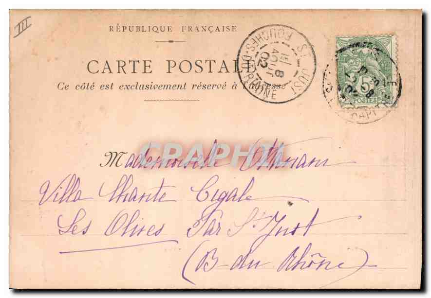 CPA Cassis Vallon d'En Vau  — Rückseite