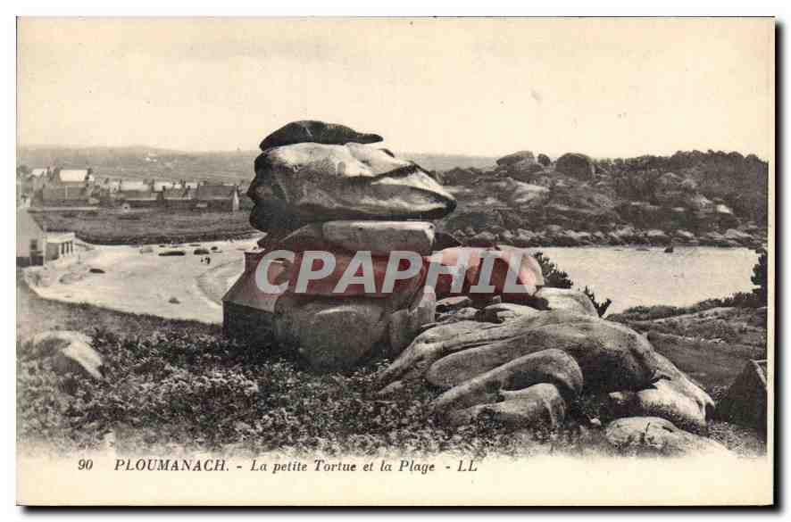 CPA Ploumanach la petite Tortue et la plage 
