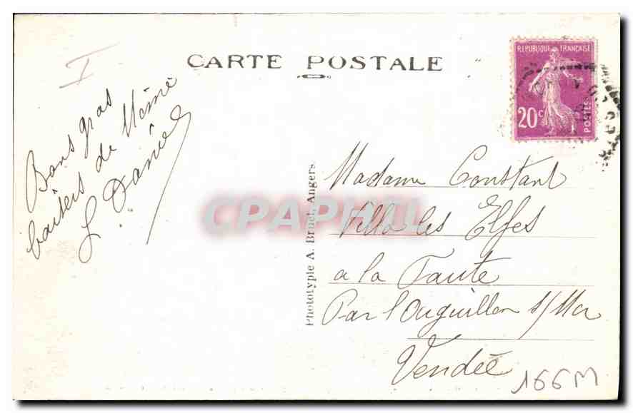 CPA Ploumanach C du N Saint Guirec patron des jeunes filles a marier  — Rückseite