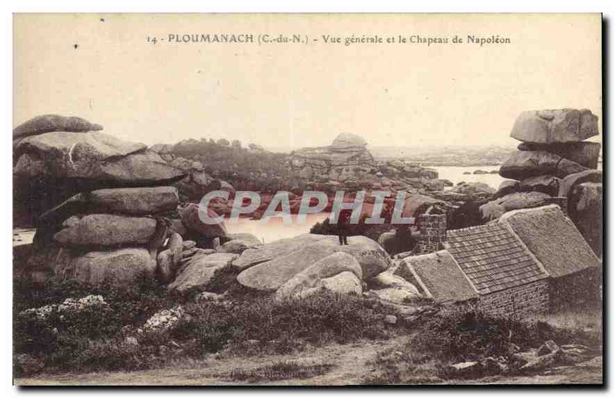 Ploumanach (C.-du-N.) — Vue générale et le Chapeau de Napoléon — Éditeur non identifié, n° 14