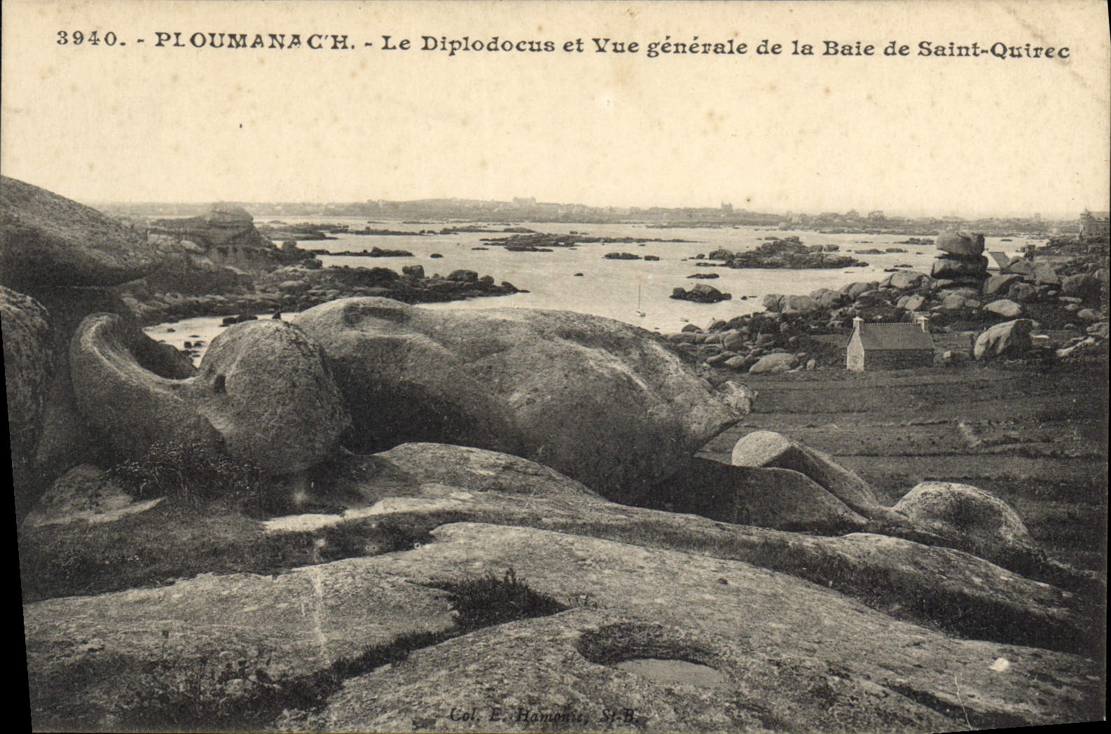 PLOUMANAÇ'H - Le Diplodocus et Vue générale de la Baie de Saint-Quirec — Col. E. Hamonnié, ST.B.