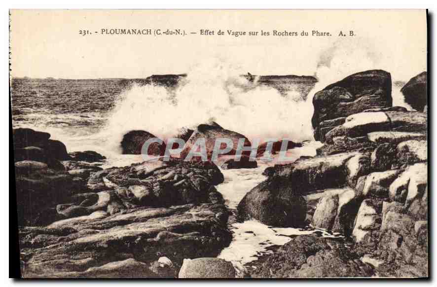 PLOUMANACH (C.-du-N.) — Effet de Vague sur les Rochers du Phare — A. B.