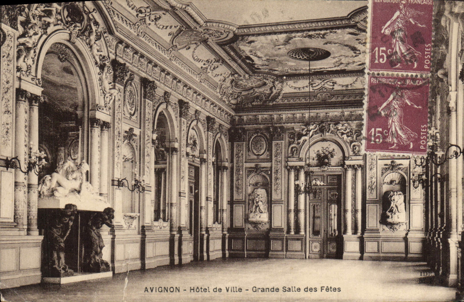 CPA Avignon hotel de Ville grande salle des fetes 