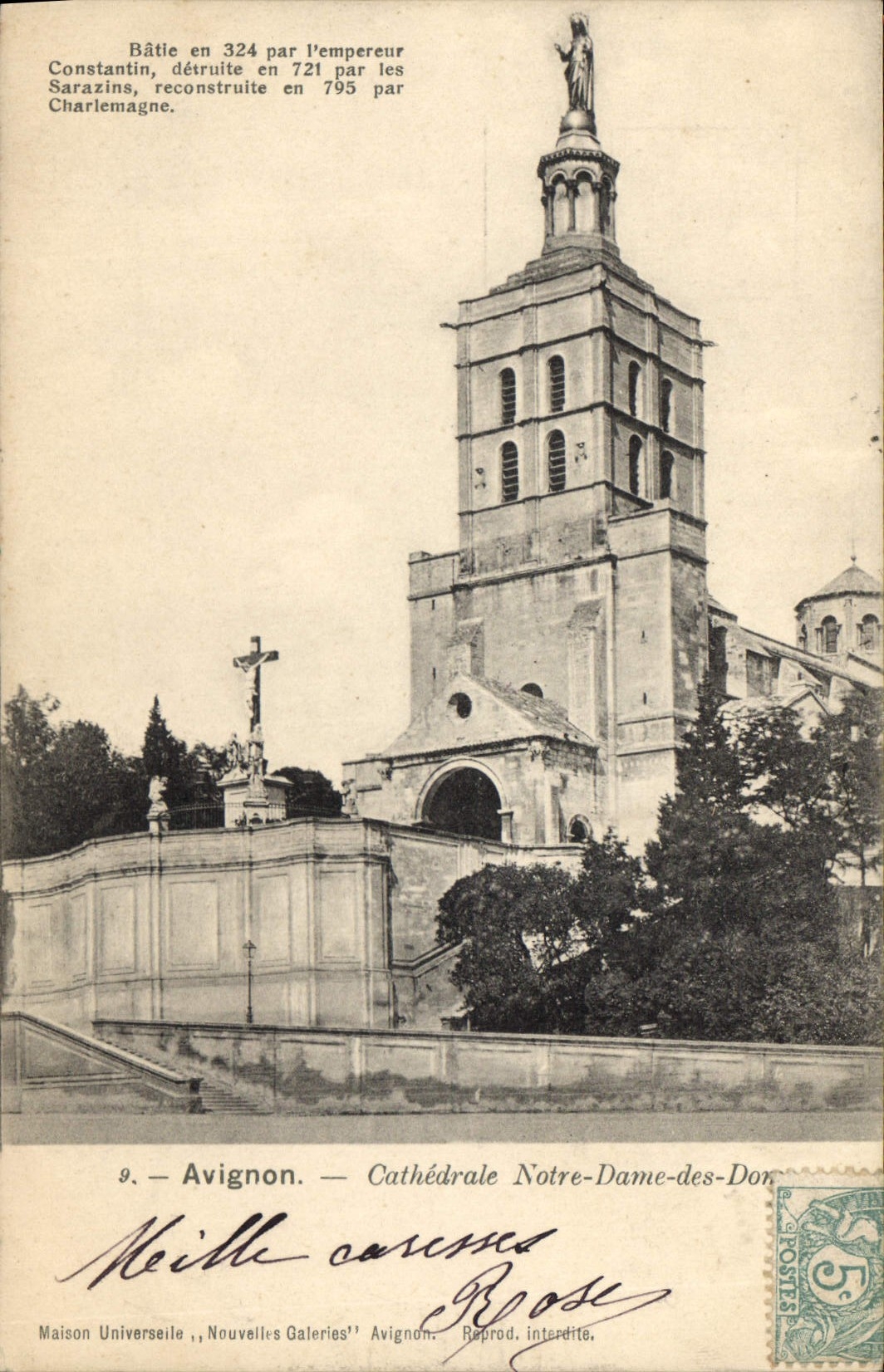 CPA Avignon Cathedrale Notre Dame des Doms Batie en 324 par l'empereur constantin detruite en 721 pa