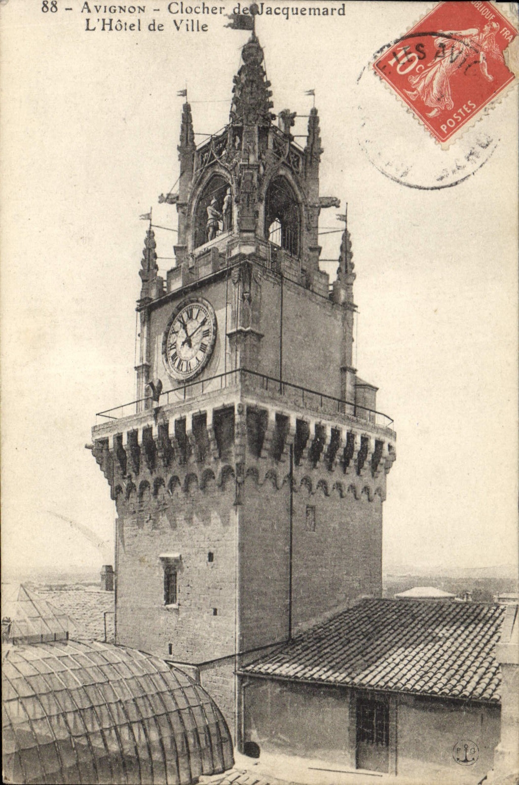 CPA Avignon Clocher de Jacquemard l'hotel de Ville 