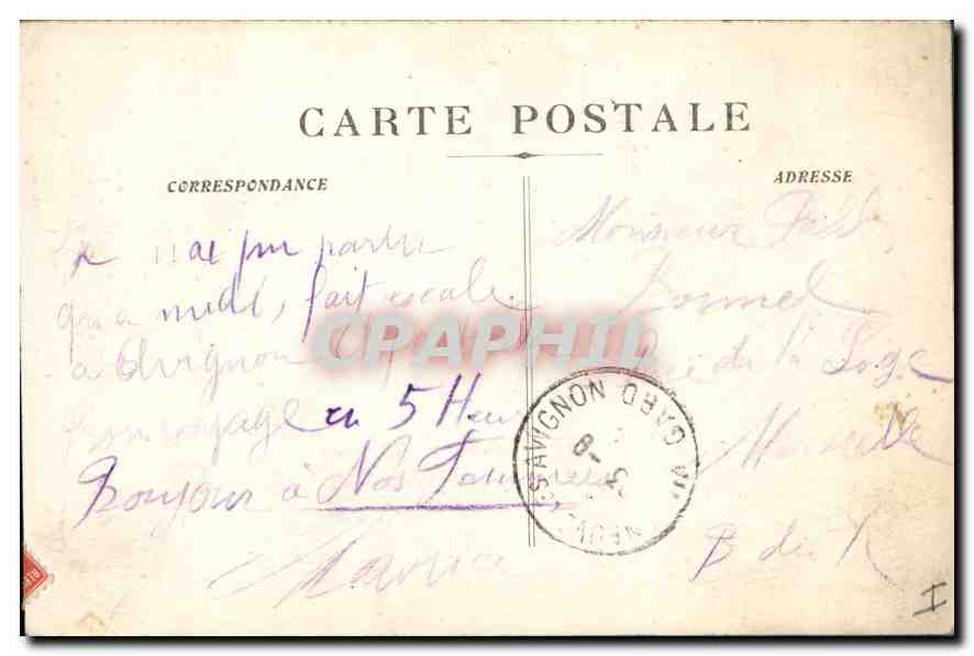 CPA Avignon Clocher de Jacquemard l'hotel de Ville  — Rückseite